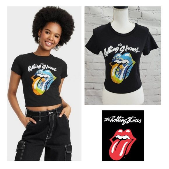 the Rolling Stones Tops - Women's the Rolling Stones Baby T-Shirt, TP6-FF